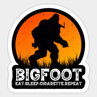 Bigfoot Eat Sleep Cigarette Repeat Sticker